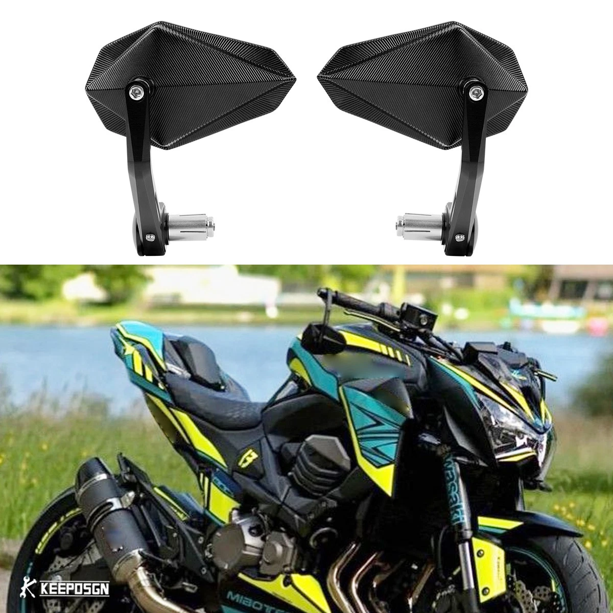 Motorcycle & Scooter Mirror Assemblies for Kawasaki Z1000 for sale