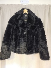 Black Faux Fur Jacket by The Brand ED London, in a size M