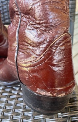 Larry Mahan vintage 1981 men\'s sz 9D Burgundy red leather Cowboy Western Boots Larry Mahan | Shoes | Mens Larry Mahan Square Toe Cowboy  main image 2