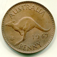 Australia Penny 1947 (m) KM-36 nice HG coin    lotoct3351