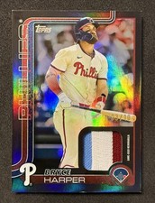 2025 Topps Series 1 Real One Relic Bryce Harper Black Foil Patch /10 Jersey #3