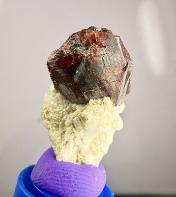 9g. Beautiful Etched Spessartine Garnet Crystal On Matrix Albite From Skardu Pack
