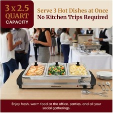 Stainless Steel Buffet Server, Adjustable Tem...