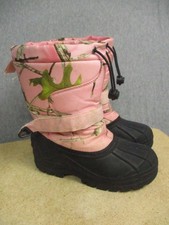 Red Head Snow Boots Kids Size 1 Pink Camo Duck Toe Insulated Winter Drawstring