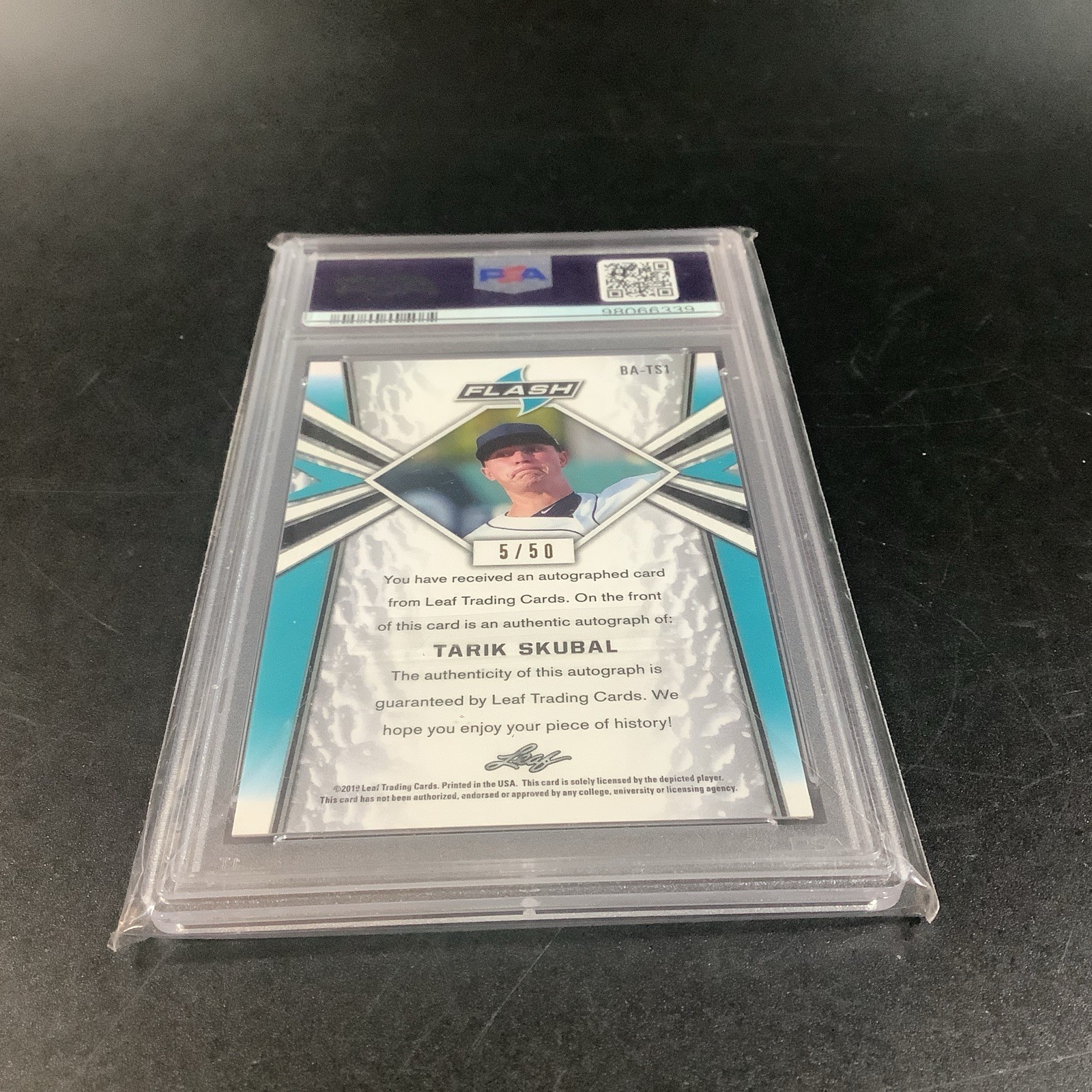 2019 Leaf Flash Tarik Skubal Blue RC Auto /50 PSA 10 GEM MT - POP 1 -2x CY YOUNG view 3