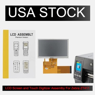LCD Screen and Touch Digitizer Assemlby For Zebra ZT411 New