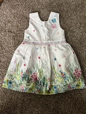 Dk Dr Kid Dress Lovely Flowered Lined Dress 9-12 Months. Preowned Excellent Cond