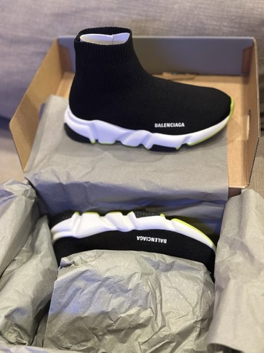 Balenciaga Kids Black Speed Sock Sneakers Size 25-26 EUR, 9-9.5 US, Toddler