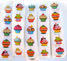 30 Cupcake Stickers/Birthday/Scrapbooking/Crafts/Journals/Planner/Diary/1"