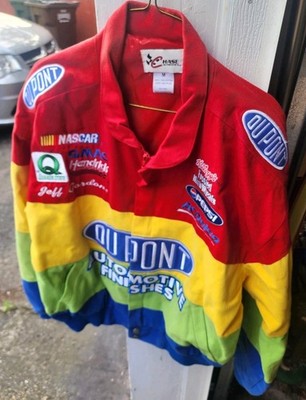 Vintage 90 s Jeff Gordon Chase Authentics NASCAR DuPont Racing Rainbow Jacket M