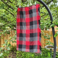 Vtg 90s Grunge Sz 8 Requirements Red, Black and Gray Plaid Maxi Skirt