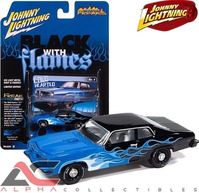 JOHNNY LIGHTNING 1:64 JLSP405B 1974 PONTIAC GTO (BLACK W/ BLUE