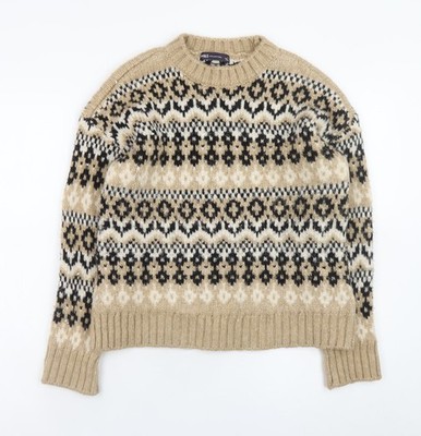 Beigefarbener Pullover Pulli Damen UK Größe XS Marks and Spencer
