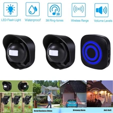 Waterproof 656ft Wireless Driveway Alarm Motion Sensor Alarm Indoor Outdoor H2C8