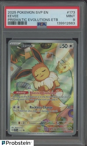 #4 2025 Pokemon SVP En Prismatic Evolutions ETB #173 Eevee PSA 9 MINT