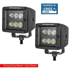 2x 3 Cree Led Cube Work Light Bar Spot Flood Apillar Ditch Pods Offroad Driving
