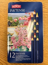 DERWENT Inktense Pencils UK *12 Count Metal Tin watersoluble ink pencils SEALED