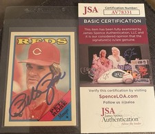 Pete Rose Autograph/Signed Topps Baseball Card - JSA COA