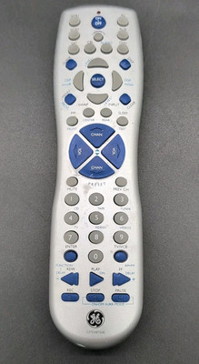 GE Universal Remote Control RC94927-E 3338 Silver Blue TV DVD AUX Tested