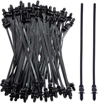 80 Pack Nylon Push Mount Cable Zip Tie, 8.3''X0.18'' Heavy Duty Nylon Push Mount S