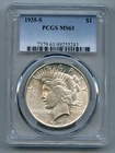 1935 S Peace Silver Dollar PCGS MS 61