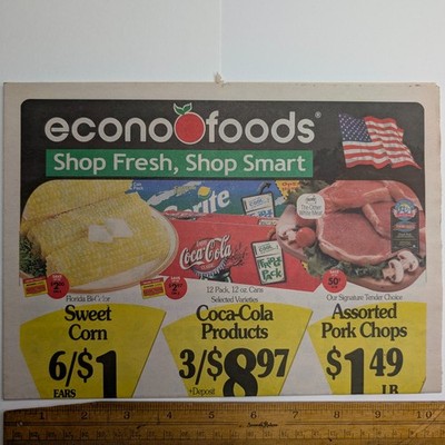 c2003 Econofoods Grocery Store Newspaper Ad Flyer Sweet Corn Coca-Cola Pork