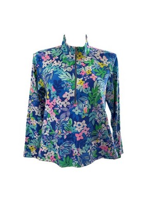 Lilly Pulitzer Skipper Popover - Blue Grotto Twilight Tropics - Size XL