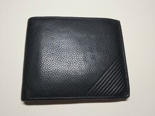 Black Textured Faux leather Bifold Wallet Card Holder ID wallet bag