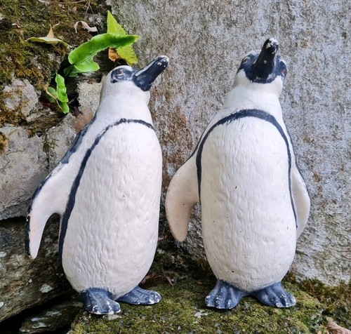 ANTIQUE VINTAGE PENGUIN FIGURES PAIR 9" CERAMIC POTTERY OLD RARE - Picture 4 of 21