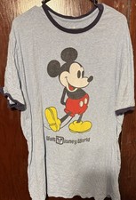 Mickey Mouse Disney Ringer T-Shirt Blue Men's Size XL
