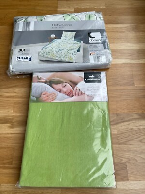 Dormia EDEL-LINON Bettwäsche Set  155x220cm + KRONBORG Spannbetttuch 90x200cm