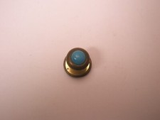 SINGLE 1 5/16" Round Blue  Gold Tone Vintage Formal Tux Prom Shirt Stud g98