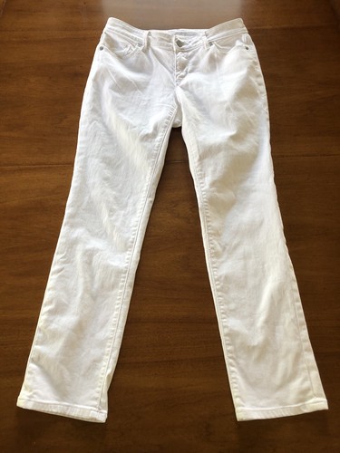 Ann Taylor LOFT Women’s 4 27 Curvy Straight White Denim Jeans - Afbeelding 1 van 13