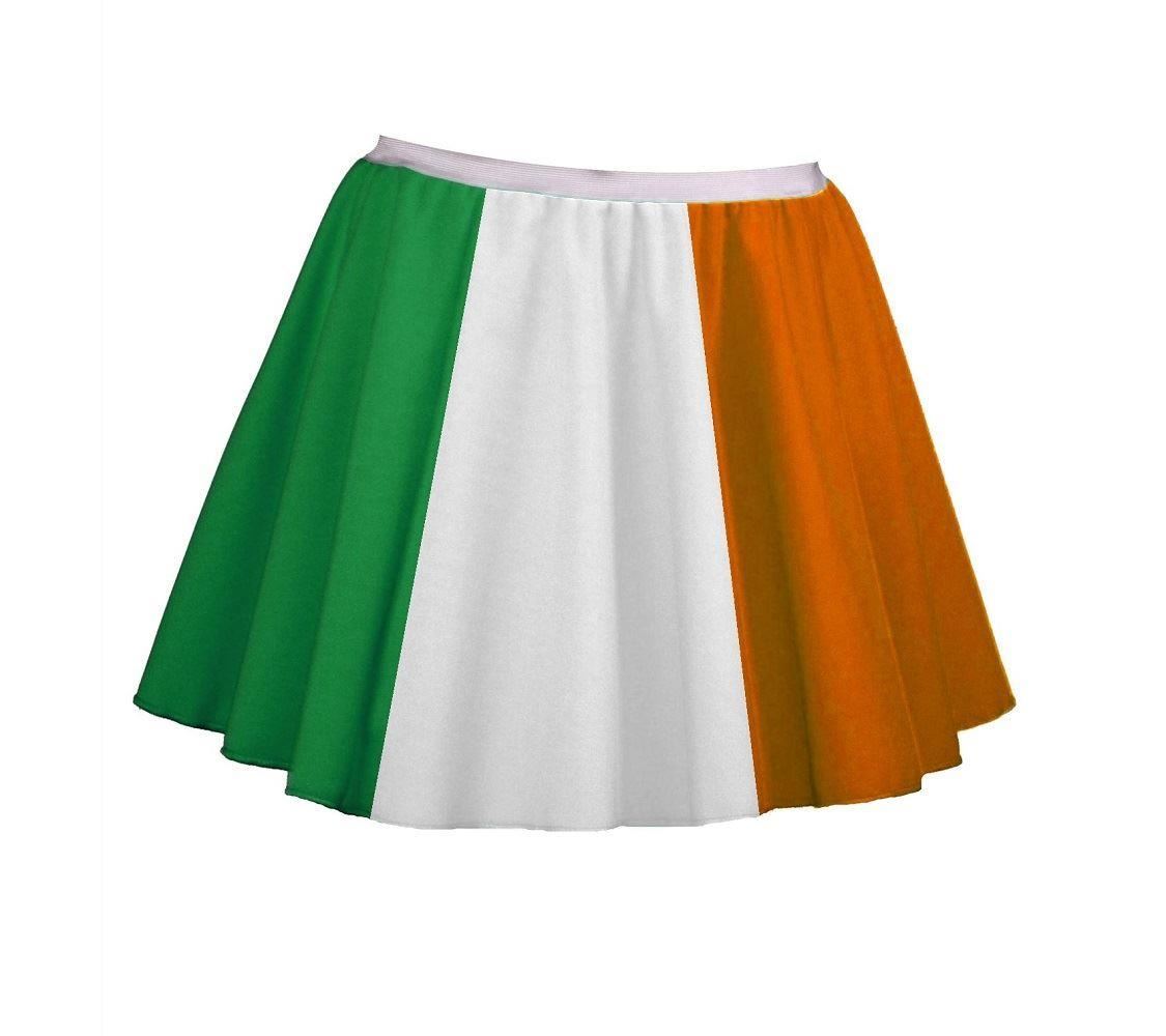 Childs Ireland Tricolour Flag Skirt St Patricks Day World Cup Euros Fancy Dress