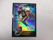 2003 topps chrome black refractor football card #116 plaxico burress steelers sp