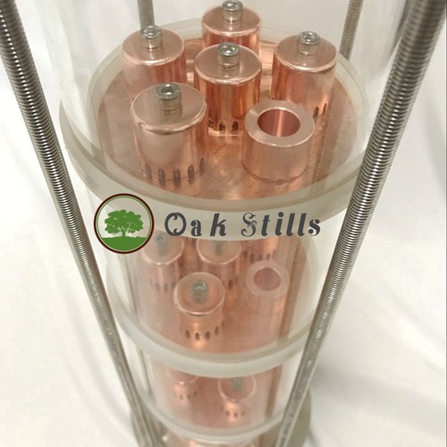 4" glass moonshine still alcohol distillation column with copper bubble plates - Picture 3 of 3