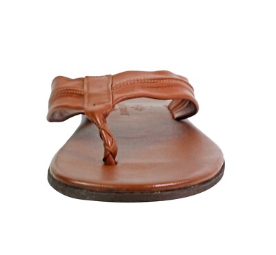 Leather Italian Sandals Mens Brown Genuine Leather Flip All  display picture 2