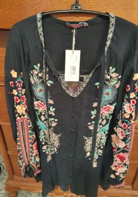 johnny was peacock sable blouse