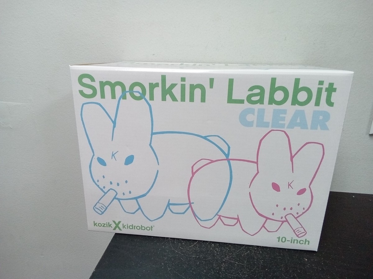 KIDROBOT FRANK KORZIK SMORKIN LABBIT VINYL CLEAR BLUE EDITION 10