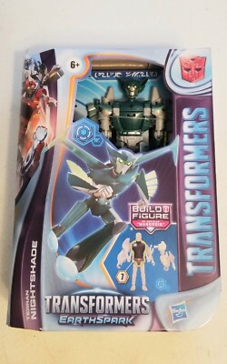Transformers EarthSpark Terran Nightshade Deluxe Action Figure w/ Mandroid BAF