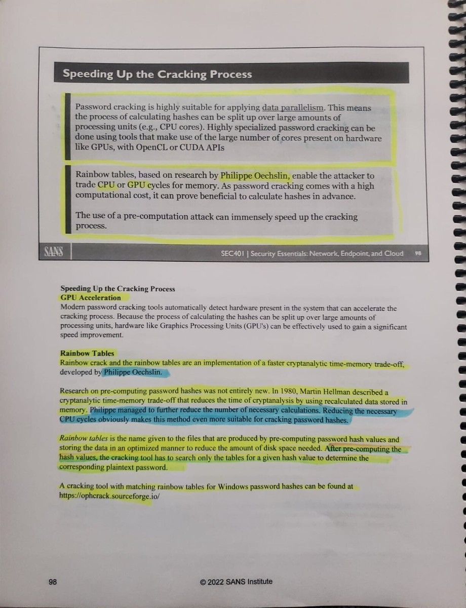 2024 SANS SEC401 Books For GSEC with Tabs and Lab Cheat Sheets