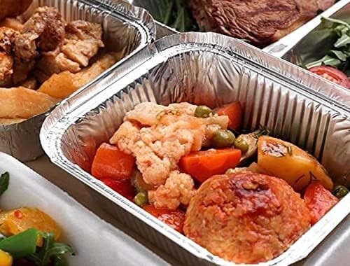 Aluminum Foil Food Containers with Lids Takeaway Storage Trays Disposable Baking - Picture 11 of 26