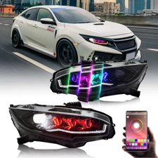 For Honda Civic 2016-2021 RGB LED Headlights Headlamps Passenger Driver Side