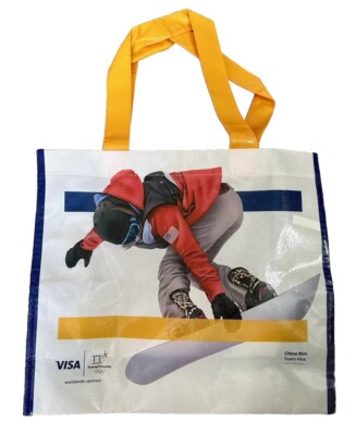 VISA PyeongChang 2018 Olympic Shopping Bag Chloe Kim, Noriaki Kasai RARE HTF