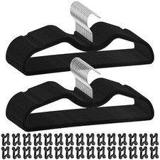 Pants Hangers Non Slip 30 Pack Velvet Hangers for Closet with 30 Hooks Strong...