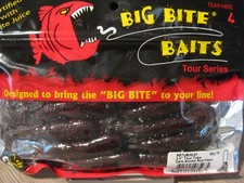 10 Big Bite Fishing Baits 3 1/2" Tour Tubes Dark Smoke Red Flakes