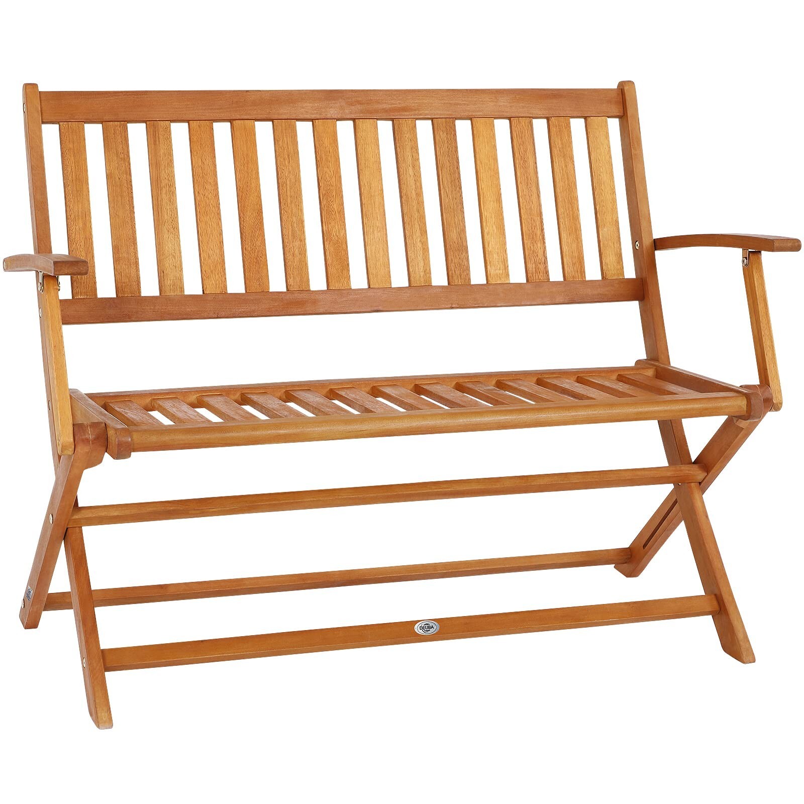 Banc de jardin en bois d'eucalyptus pliable pour balcon et instants détente à deux