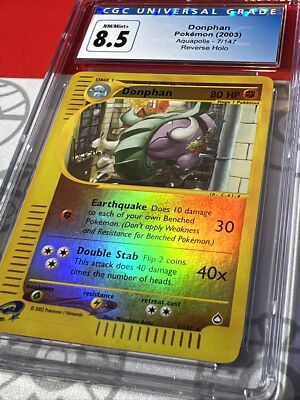 CGC 8.5 DONPHAN 7/147 Reverse Holo Aquapolis Pokémon Card | eBay