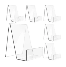 6 Pack Acrylic Book Stand Clear Easel Stand for Display Book Display Holder