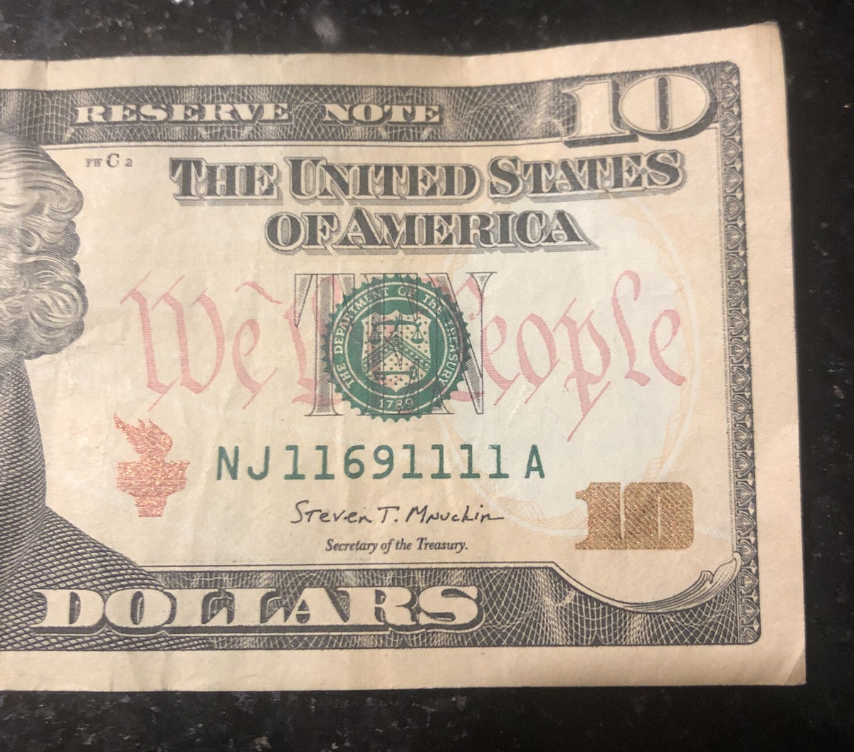 2017 Series $10 FRN 3 Trinary Serial Number: NJ 11691111 A | eBay